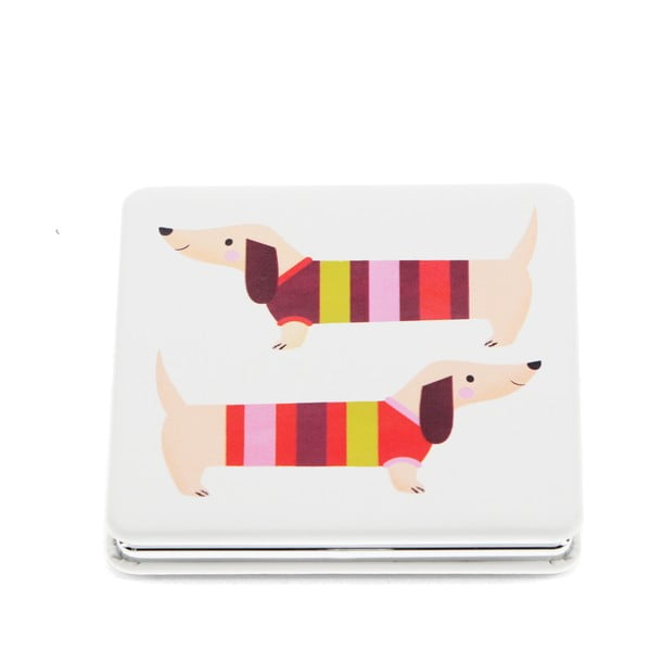 Lustro powiększające kosmetyczne 7x7 cm Sausage Dog – Rex London