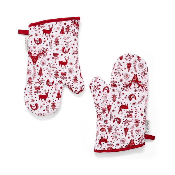 Zestaw 2 bawełnianych rękawic kuchennych Cooksmart ® A Nordic Christmas