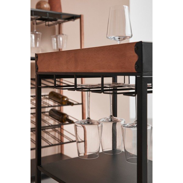 Czarna metalowa szafka na wino liczba butelek 15, 48,5x84,5x34 cm Isaac – Yes Everyday-image-1