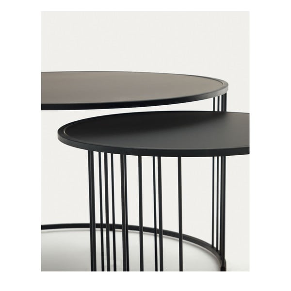 Okrągły stolik ze szklanym blatem ø 75 cm Hadar – Kave Home-image-1