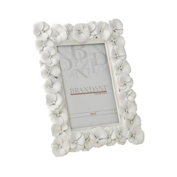 Biała ramka na zdjęcia Brandani Primrose, rozmiar zdjęcia 10x15 cm