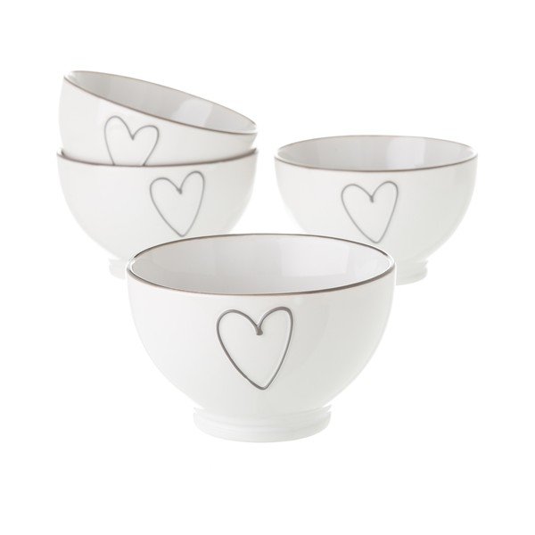 Biała misa ceramiczna Unimasa Heart, 580 ml-image-1