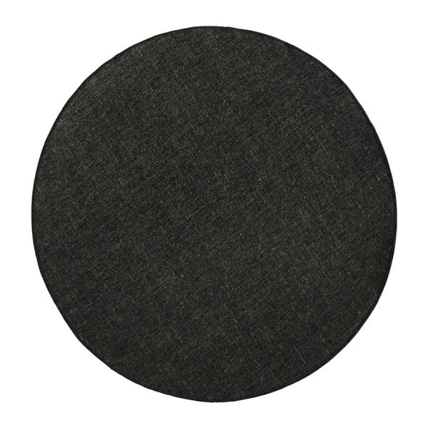 Czarny dywan dwustronny odpowiedni na zewnątrz Bougari Bougari Miami, Ø 140 cm