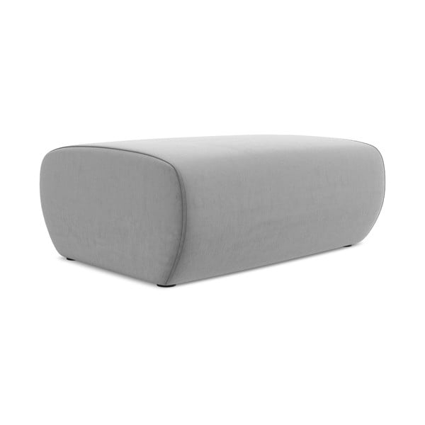 Jasnoszary aksamitny podnóżek Kapua – Makamii-image-1