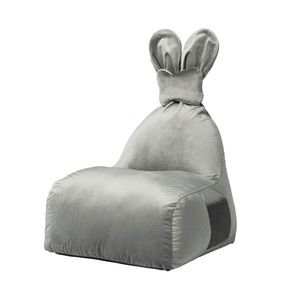 Szary dziecięcy worek do siedzenia Funny Bunny – The Brooklyn Kids