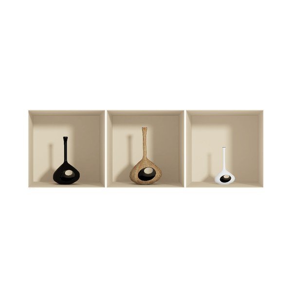 Zestaw 3 naklejek 3D Ambiance Vase-image-1