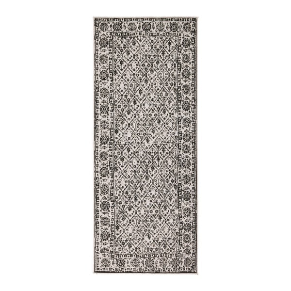 Czarno-biały dywan dwustronny Bougari Curacao, 80x350 cm