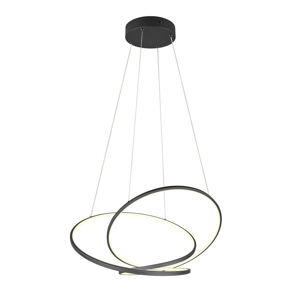 Lampa wisząca LED ze ściemniaczem w kolorze matowej czerni Darvin – Trio (zdjęcie 4)