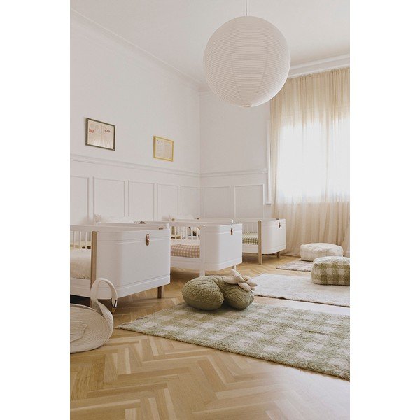 Zielony bawełniany dywan dziecięcy tkany ręcznie odpowiedni do prania 90x120 cm Vichy – Lorena Canals-image-1