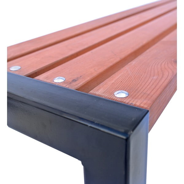 Brązowa drewniana ławka ogrodowa – Rojaplast-image-3