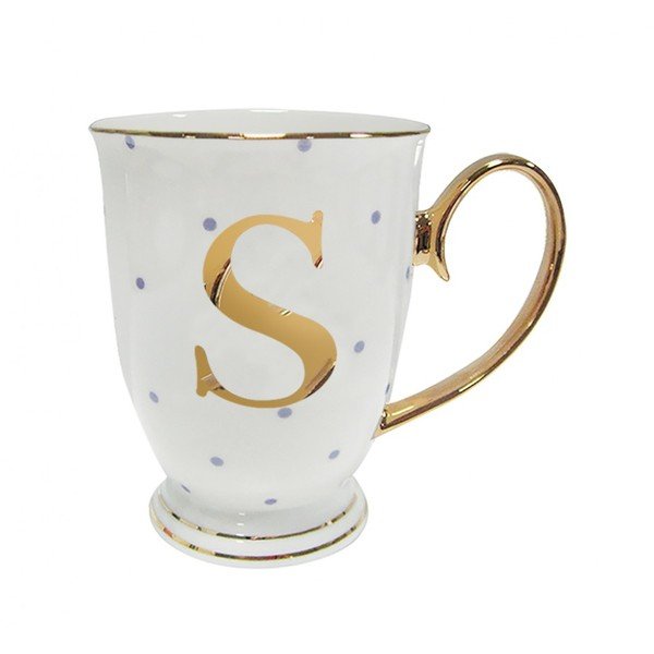 Kubek z literką S w liliowe groszki-image-2
