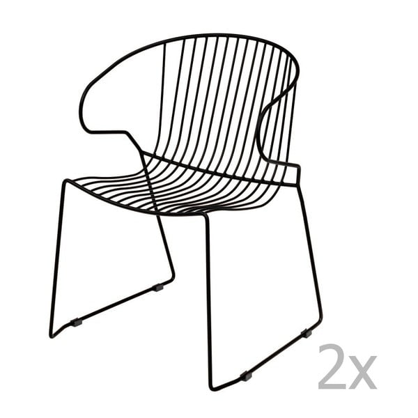 Zestaw 2 czarnych krzeseł ogrodowych Isimar Bolonia
