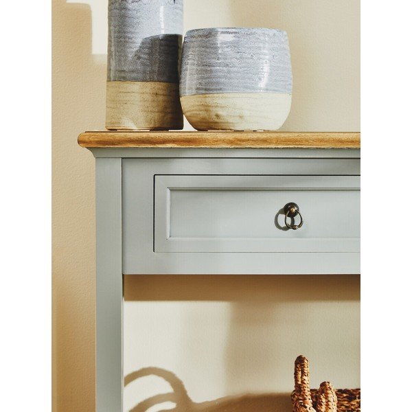 Szara konsola z litego drewna paulowni 34,5x99 cm Henley – Premier Housewares-image-2