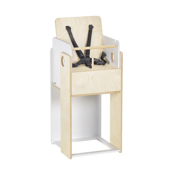 Biało-naturalne krzesełko do karmienia Nuun – Kave Home