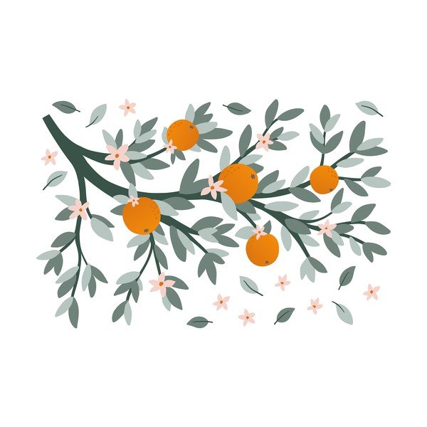 Naklejki dziecięce 54x80 cm Oranges On A Branch – Lilipinso