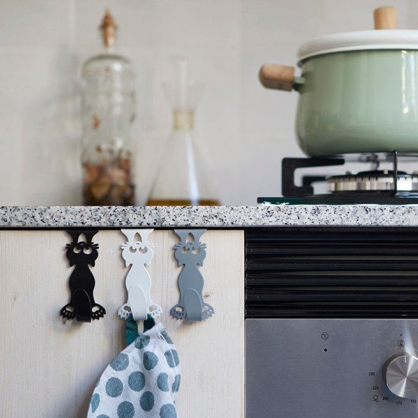 Wiszące metalowe haczyki zestaw 3 szt. Curious Cats – Balvi-image-1