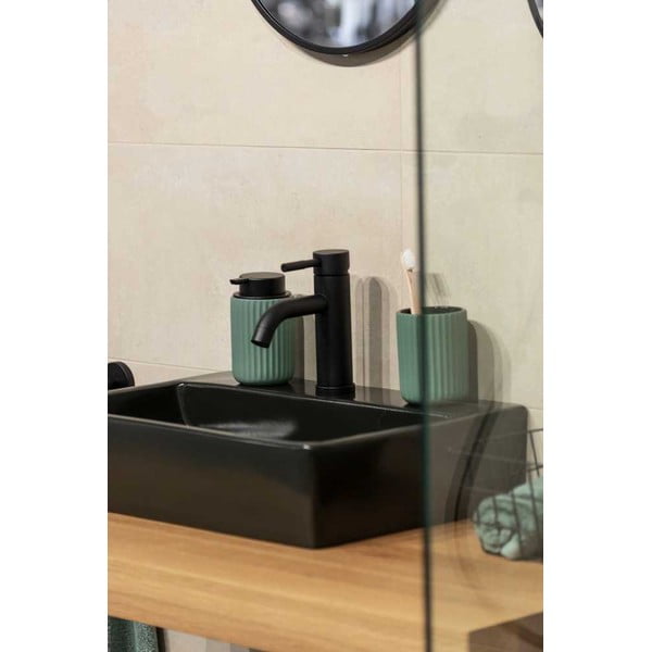 Zielony zestaw ceramicznych akcesoriów łazienkowych Belluno – Wenko-image-1