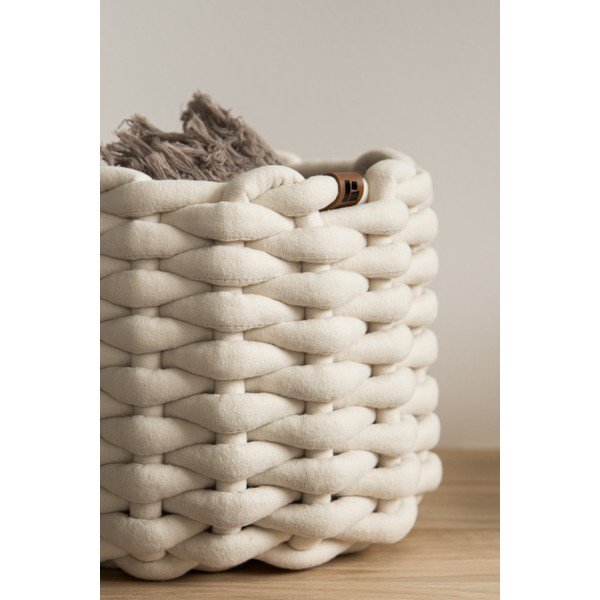 Tekstylny koszyk ø 21x17 cm Peach Skin Round S – Bigso-image-2