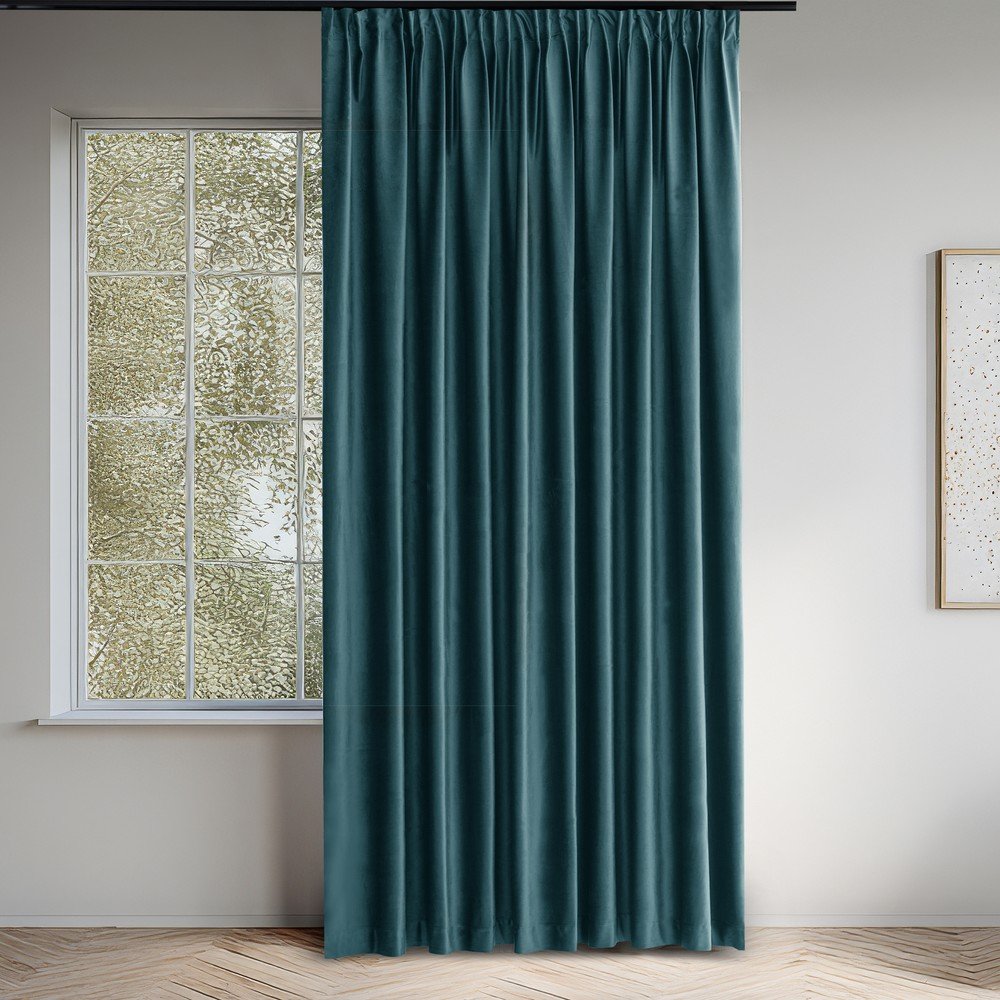 Morska aksamitna zasłona częściowo zaciemniająca (dimout) 265x225 cm Velto – Filumi (zdjęcie 10)