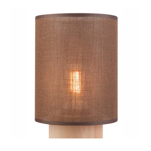 Brązowa lampa stołowa z tekstylnym kloszem (wys. 30 cm) Ari – LAMKUR-image-4