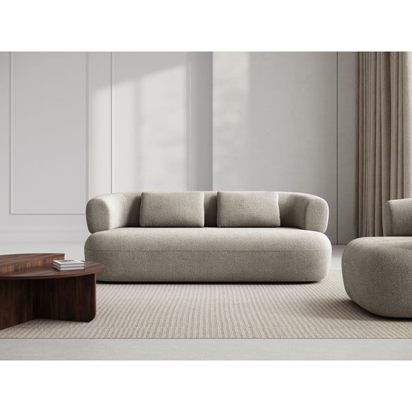 Jasnoszara sofa z materiału bouclé 178 cm Jenny – Micadoni Home-image-1
