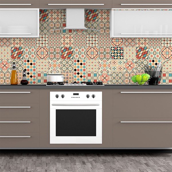 Zestaw 30 naklejek ściennych Ambiance Azulejos Arianito, 15x15 cm-image-3