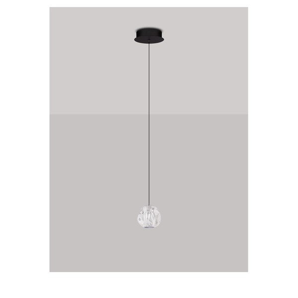 Metalowa lampa wisząca LED ze ściemniaczem w kolorze matowej czerni z kloszem ze szkła akrylowego ø 10 cm Ifos – Nova Luce-image-4
