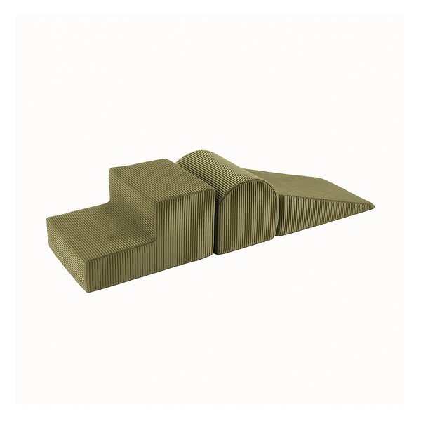 Sztruksowy piankowy plac zabaw 3 szt. w kolorze khaki wysokość 30 cm 45x143 cm – Meowbaby