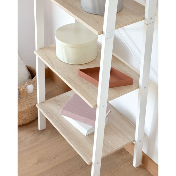 Biało-naturalny regał w dekorze dębu 56x172x32 cm Aarhus – Kave Home-image-4