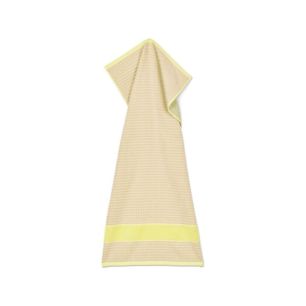 Żółto-różowy ręcznik z bawełny organicznej frotte 50x100 cm Check – JUNA-image-2