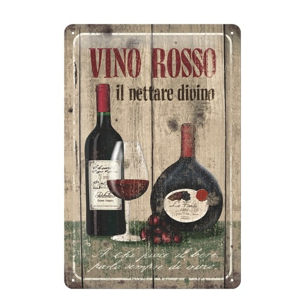 Blaszana tablica Vino rosso, 20x30 cm