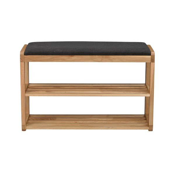 Dębowa ławka z półkami na buty Rowico Gorges-image-1