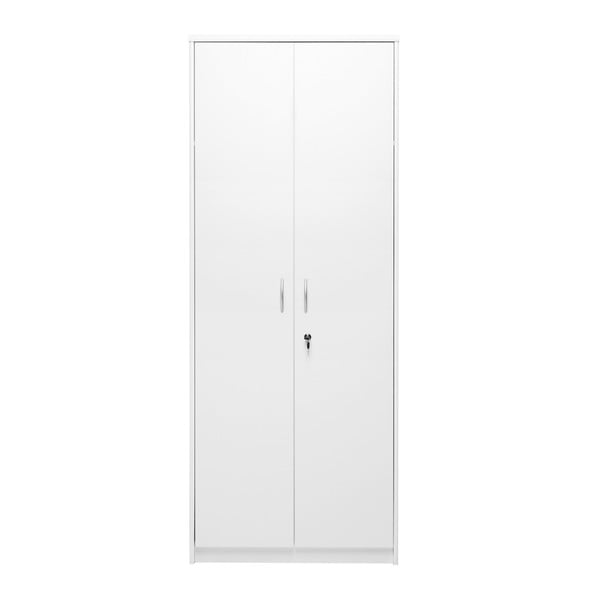 Biała 2-drzwiowa szafka na akcesoria do sprzątania Intertrade Kiel