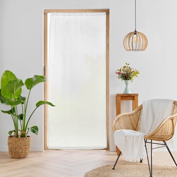 Biała zasłona na drzwi 90x200 cm Haltona – douceur d'intérieur-image-1