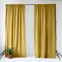Żółta lniana zasłona 140x300 cm Lemon Curry – Linen Tales