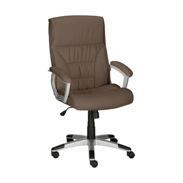 Brązowe krzesło biurowe z imitacji skóry Flori – Støraa
