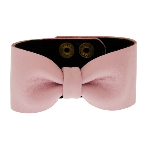 Bransoletka Leather Bow Pink