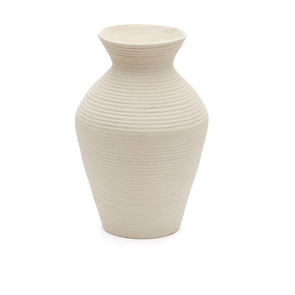 Kremowy wysoki wazon z papier mâché (wysokość 51 cm) Pria – Kave Home