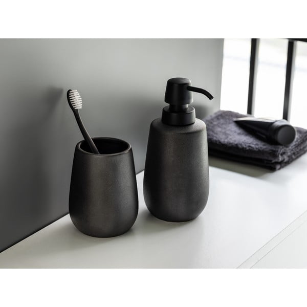 Czarny ceramiczny zestaw akcesoriów łazienkowych Nerno – Wenko-image-1