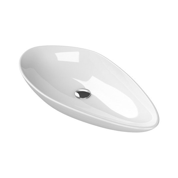 Biała ceramiczna umywalka 74x38,5 cm Ovali – Sapho-image-2