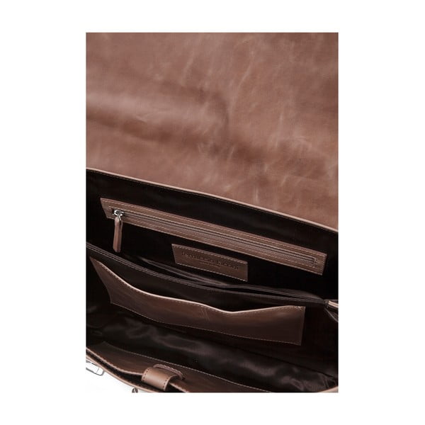 Karmelowa aktówka męska ze skóry cielęcej Ferruccio Laconi Brief-image-3