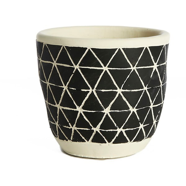 Czarna doniczka ceramiczna Simla Diamond, wys. 11 cm