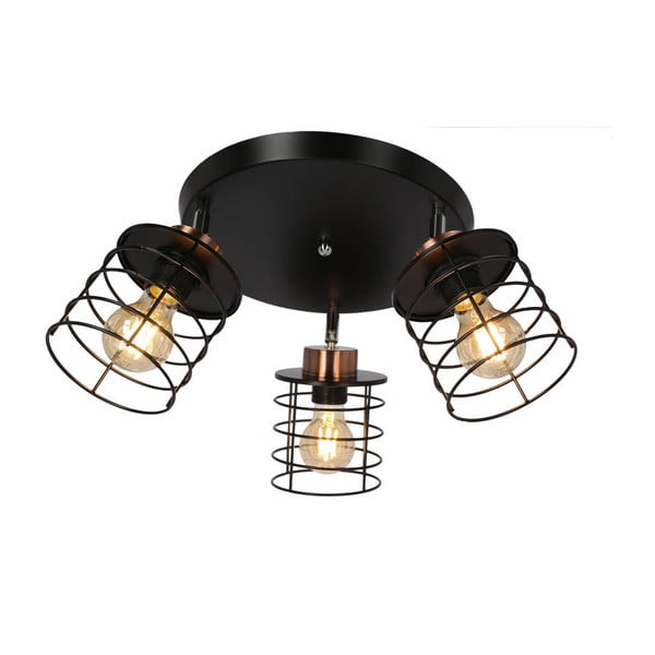 Czarna metalowa lampa sufitowa Glob – Candellux Lighting
