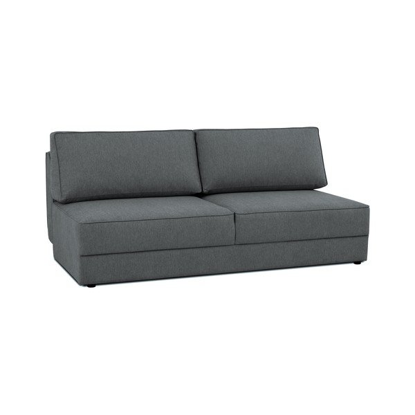 Ciemnoszara rozkładana sofa ze schowkiem 202 cm Dora – Scandic-image-2