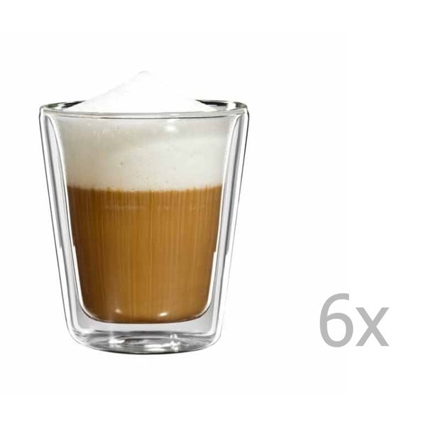 Zestaw 6
  szklanych kubków na cappuccino bloomix