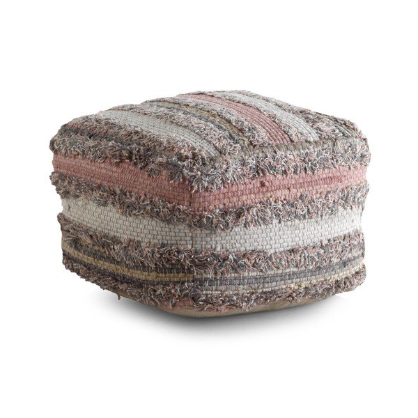 Szaro-różowy puf we wzory Geese Ceylon