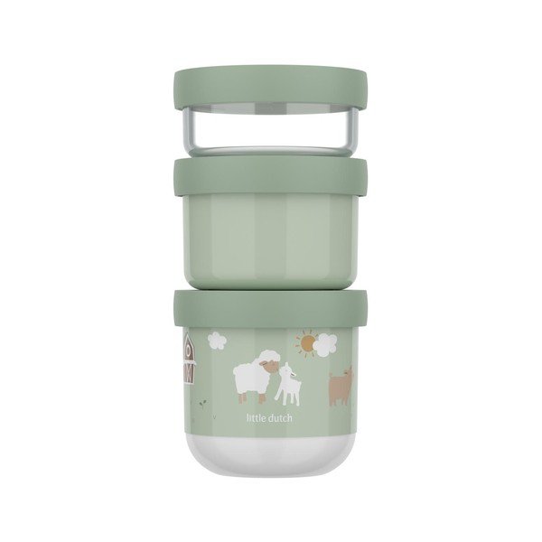 Jasnozielone plastikowe pojemniki śniadaniowe dla dzieci 3 szt. Little Farm – Mepal-image-3