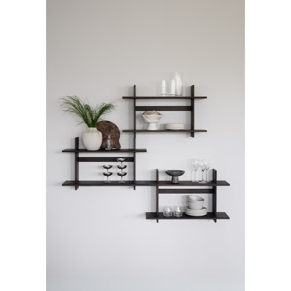 Wielopoziomowa półka w dekorze dębu w ciemnym naturalnym kolorze 75 cm Westlock – Rowico-image-3