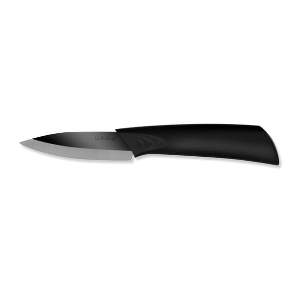 Ceramiczny nóż z polerowanym ostrzem, 7,5 cm, czarny