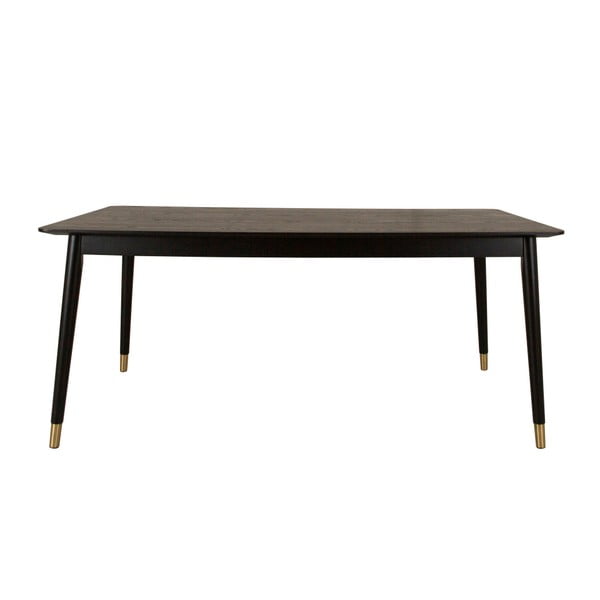Czarny stół z drewna kauczukowego Canett Nelly, 180 x 90 cm